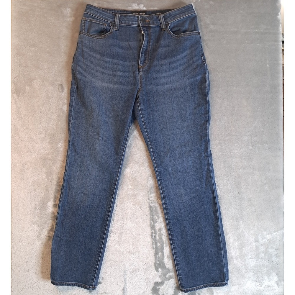 Susan Graver Jeans Women's Size 10P Straight Leg Medium Wash Stretch